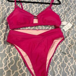 Cupshe Hot Pink Two-Piece Bikini